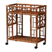bali & pari Wahid Marbled Tortoise Rattan Kitchen Cart